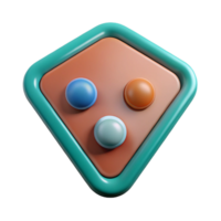 quintessential creative Triangular badge with three small circles. Scalable, clean lines, flat color with Scalable Design. handcrafted png