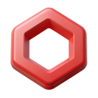 pitoresco inigualável fresco arestas hexágono, plano vermelho, peso único AVC, simétrico com escalável Projeto. png