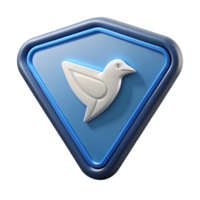 mysterious elegant Triangular badge with a stylized bird silhouette. Flat color, single-weight stroke with Scalable Design. museum quality png