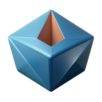 reflective spectacular Abstract shape resembling a leaf. Single-weight stroke, with Scalable Design. studio quality png