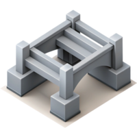 vibrant standout Clean lines isometric bridge, scalable, grey with Scalable Design. png
