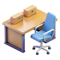 mysterious glorious Isometric office desk with chair. Minimal, with Scalable Design. crisp png