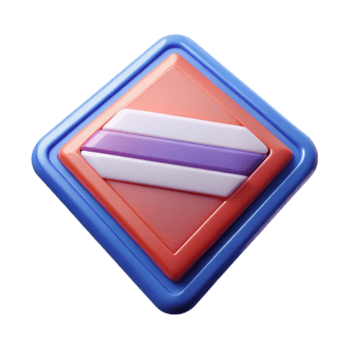 distinto surreal em forma de diamante crachá com horizontal listras. peso único AVC, simétrico, plano cor com escalável Projeto. feito à mão png