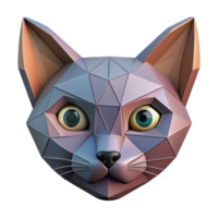 exemplary classic Geometric cat face with triangular ears and whiskers. Crisp edges, minimal, with Scalable Design. impeccable png