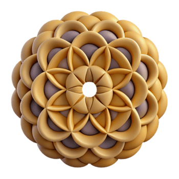 gorgeous reflective tropical Geometric pattern of repeating circles. Symmetrical design with Scalable Design. 8K png