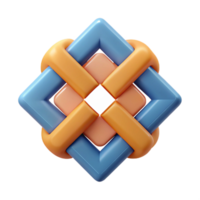 memorable nordic Interlocking geometric squares, symmetrical pattern, flat color, crisp edges with Scalable Design. gallery standard png