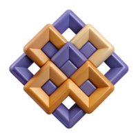 whimsical captivating Geometric pattern of overlapping squares. Single-weight stroke, symmetrical. Flat color with Scalable Design. artisan png