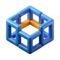 serene tranquil surreal Geometric logo of interconnected cubes. Crisp edges, flat color with Scalable Design. luxury png