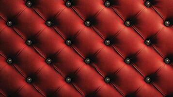 Luxurious red tufted upholstery with elegant buttons in a cozy setting photo