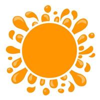 orange water drop juice splash, blob orange flat and circle for copy space, pineapple juice splash flow, orange juice drop splatter simple for package design, water orange drop symbol for banner vector