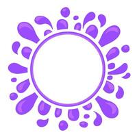 purple splash grape juice and white circle for copy space background, graphic water blob for design banner of vine packaging, grape juice splash purple drop, water blob splash flow simple vector