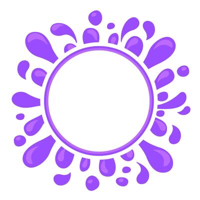 purple splash grape juice and white circle for copy space background, graphic water blob for design banner of vine packaging, grape juice splash purple drop, water blob splash flow simple
