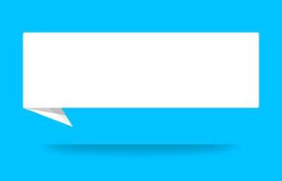 paper white label for speech bubble isolated on blue, banner white with paper label style, speech paper style for talk text, paper label dialog chatting graphic for message sticker vector