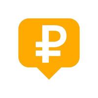 ruble currency symbol in speech bubble square shape for icon, russia ruble money for app symbol, simple flat russian ruble money, currency digital ruble coin for a financial concept vector