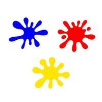 blue red and yellow primary colors isolated on white background, primary colors for children learning art, drop splash of three primary basic color, blue red and yellow colors splash simple art symbol vector