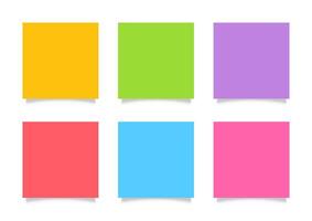 collection of different colored sheets of note papers isolated on white background, worksheet paper multi color of postcard note, colorful paper sheet set, flat lay papers ready for copy space vector