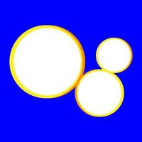 template banner square blue and circle blank for background, blue and circle frame empty for banner presentation, cover paper orange square for clip art, copy space vector