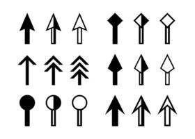 cursor icon arrow set isolated on white, black arrow symbol for pointer sign, collection arrow symbol for element design, cursor arrow icons black colors vector