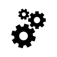 circle cog black for mechanization icon isolated on white, gear symbol for button icon for progress web, simple circle cog shape for engineering mechanism, machinery industrial technology sign vector