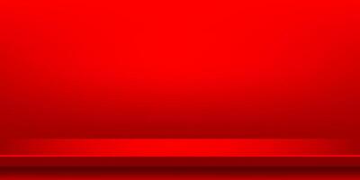 plank table red color on wall room for background, vivid red backdrop, copy space for advertise product display, table plank red front view vector