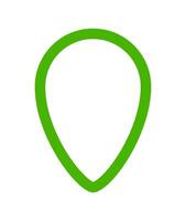 pin point green for icon isolated on white, pointer green for button place on map, pin point for marker location, pin pointer green simple shape vector