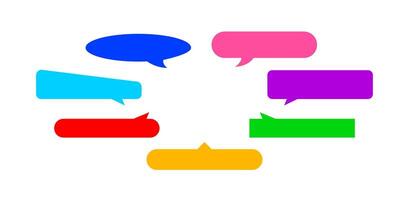 speech bubble colorful horizontal isolated on white, many horizontal frame speech bubble shape vector