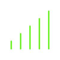 green line graph symbol for icon, simple line bar chart, icon signal for data ux ui website or mobile application, signal graph for different bar levels, graph line for element signal a network vector