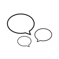 speech bubble line ellipse isolated on white, dialog circle shape for graphic chat talk sign, speech bubble for copy space text, conversation comic circle symbol, circle art line balloon dialog speech vector