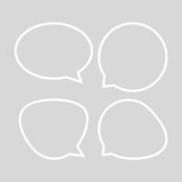 white speech bubble ellipse isolated on grey vector