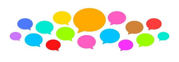 speech bubble ellipse many isolated on white, balloon message icon for chat vector