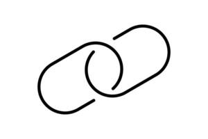chain link symbol for icon, simple hyperlink link chain with line thin style, icon link chain for data ux ui website or mobile application, chain joined symbol for element signal network vector