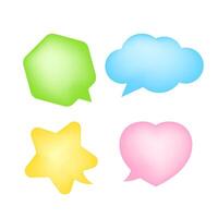 colorful speech bubble square shape isolated on white, balloon for message talk chat concept, template speech bubble cute, speech dialog frame for message talk for copy space vector