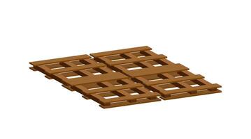 empty wooden pallet isolated on white background and copy space, blank pallet wood for placing products boxes stack in factory warehouse, illustration wooded pallet for a crate boxes storage vector