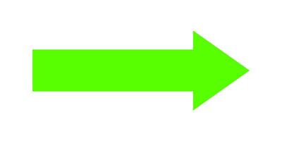 green arrow glowing color for icon isolated on white, arrow green pointer right symbol for direction, simple arrow pointing right for navigation, arrow cursor for digital upload icon vector