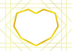 heart shape golden frame isolated on white for copy space, luxury gold frame with shaped heart, cute border frame hearts shape gold for valentines graphic card, art line golden heart of greeting card vector