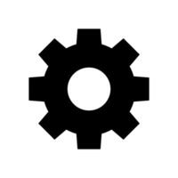 circle cog black for a mechanization icon vector