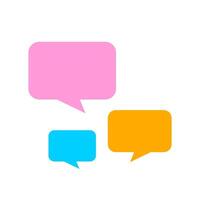 colorful speech bubble square shape isolated on white, balloon for message talk chat concept, template speech bubble vector