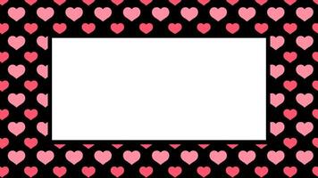 banner in pink heart pattern, frame background, black pink frame with heart shape pattern, for valentine's day banner and card, heart shape black pink pattern for copy space vector