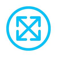 cross arrow line in circle for button direction, arrow pointer, arrows in circular strokes blue, arrows button simple graphic, line arrow for ui app, circular arrowhead symbol for icon interface vector