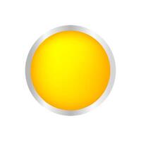 button circle shape yellow for buttons games play isolated on white, yellow modern buttons simple and convex, sphere button yellow flat style icon sign for applications, buttons round vector