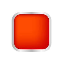button square shape red for buttons games play isolated on white, red modern buttons simple and convex, square button red flat style icon sign for applications, buttons square vector