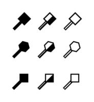 cursor black simple icon isolated on white, cursor symbol for pointer sign, cursor square arrow icons black vector