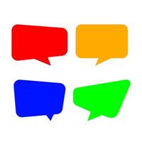 speech bubble for message talk, copy space text, colorful speech bubble square isolated on white, label speech bubble red yellow blue and green, template dialog speech sign of communication vector