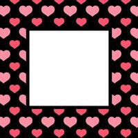 banner pink black heart pattern, square frame background, black pink frame with heart shape pattern, for valentine's day banner and card, heart shape black pink pattern for copy space vector