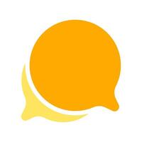 speech bubble orange circle isolated on white, bubble chat sign for icon speak or talk, balloon speech for message copy space text, dialog box chat symbol, speech bubble icon for conversation concept vector