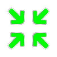 green expand arrow icon isolated on white, arrows pointing zoom in, expand arrow icon for resizes, drag arrow for all direction app, arrows pointer cursor of mouse symbol, expanding icon interface vector