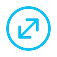arrow line pointing right up and down in circle blue isolated on white, arrow in circular strokes for direction right up down, arrows button simple, arrow symbol circle for ui app, arrowhead pointer vector