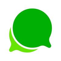 speech bubble green circle isolated on white, bubble chat sign vector