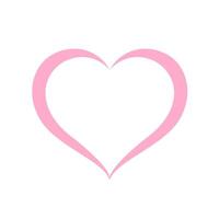 heart shape pastel pink isolated on white background, heart-shaped flat icon symbol, pink heart shape for decoration valentine's card, heart shape for graphics vector