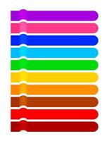 strip bar label graphics colorful for header list text, striped bar lines many colored for message, longitudinal stripes colorful pattern, multi color swatch line isolated on white vector